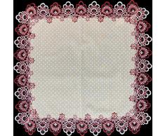 EUROSTYLE centrotavola Art. Fresia centrino Striscia Runner coprimacchia sopra Mobile sotto Vaso Tessile da arredo (Centrotavola Quadrato 85x85cm, Rosso)