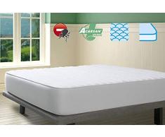 Savel, Coprimaterasso Trapuntato Antiacaro | Regolabile e Reversibile | Microfibra Effetto Seta | Matrimoniale (160x190/200cm)
