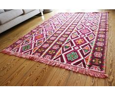 200 x 135?cm Kilim Orientale Tappeto Kelim Tappeto/Pavimento Tappetino Tappeto Nuovo Realizzato in Damasco Unst S 1 – 4?45