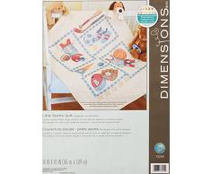 DIMENSIONS Trapunta a Punto Croce con Stampa Little Sports, Polyester Blend, Multicolore, 86 x 109 x 0.2 cm