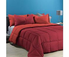 Caleffi 78756 Microfibra Modern Trapunta per Matrimoniale Letto, Rosso (13967)