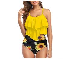 Un Costume da Bagno in Peice per Le Donne Uncinetto Costumi da Bagno Bikini Giallo Chiaro Costume da Bagno Body per Donne Cotton String Bikini Mutandine Plaid Giallo Nuota Tronchi di Nuoto