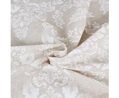 Tessuto Stoffa Cotone Fantasia Fiori Beige al Metro Cuscini Tovaglie Copriletti