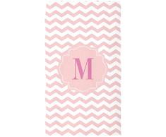 337 Asciugamano da Spiaggia Iniziale Chevron Rosa Telo da Bagno Unisex Telo da Doccia Morbida Asciugamano da Sauna, Asciugamani per Donne Uomini 80x130cm