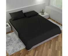 Leonardo Home - completo matrimoniale da Letto 100% puro cotone - compreso nel completo 1 lenzuolo - 2 federe per cuscini standard - 1 sotto con angoli - prodotto 100% MADE IN ITALY
