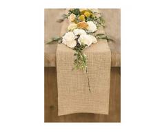 Bwiv 10m Rotolo di Juta Nastro Iuta Runner Tavola Naturale Vintage Artigianato Rustico per Decorazione Matrimonio Bomboniere Fai da Te DIY Craft Vero Colore 30cm X 10m