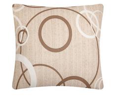 Joker Cuscino arredo Puff morbidoso sfoderabile 40x40 cm linea Cerchio L688 SARIANO / BEIGE SCURO