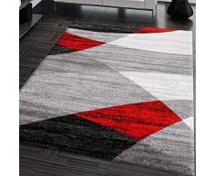 VIMODA Moderno Soggiorno Tappeto Disegno Geometrico Erica in Marrone Beige - Ãko-Tex Certificato - Rosso, 120 cm x 170 cm
