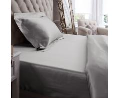 Jasmine Silk 100% di gelso 19MM Charmeuse seta lenzuolo (grigio) - doppio 140 centimetri x 190 cm + 26 centimetri