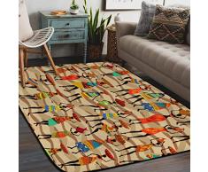 Tappeto africano da donna, 122 x 182 cm, con motivo africano, lavabile in lavatrice, grande tappeto per interni per soggiorno, camera da letto, sala da pranzo