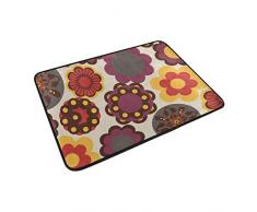 FANTAZIO zerbini Tappeto Stile Etnico Disegno Artistico Dritto Carpet Gripper Poliestere per Angoli e Bordi Antiscivolo Ideale Tappeto Tappo per Cucina/Bagno 23.6 x 15.7in