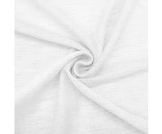 DESHOME Bali - Stoffa per tende a metro per interni, Tessuto a metraggio per tende semitrasparente altezza 3 metri per soggiorno camera da letto cucina (Bianco, 1 metro)