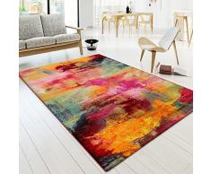 Tappeto Salotto Moderno Soggiorno Pelo Corto Moderno Vintage Motivo Astratto Colorato, Dimensione:160x230 cm, Colore:Multicolore 5