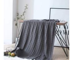 GEINIFAFA Coperte Rosa bianco blu grigio cotone stile twist fatto a mano soffice coperta coperta plaid lavorato a maglia divano divano 120x180 cm 180 * 200 cm