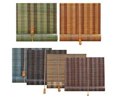 Tenda A Rullo in bambù,Arancio, Grigio, Blu,Bamboo Tenda A Rullo,Tasso di Ombreggiatura del 70%,Tapparella Carrucola,Dimensioni Personalizzabili,Cortina di bambù,per Camerette