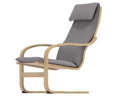 La copertura per sedia Poang in cotone è realizzata su misura Compatibile per poltrona IKEA Poang Solo per la fodera in cotone (grigio leggero).