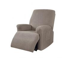 Il Gruppone Passione Casa Copripoltrona Jacquard Elasticizzato per Poltrona reclinabile Relax con Tasche copridivano salvadivano - Nocciola