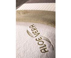 EVERGREENWEB - Cuscini Letto Coppia 40x70 Bassi 9 cm Doppia Fodera Aloe Vera + Cotone Naturale Sfoderabili Antiacaro, Guanciali 100% Memory Foam Ortopedici per dolori Cervicali con Dispositivo Medico