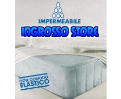 COPRIMATERASSO SINGOLO ANTIACARO IMPERMEABILE 100% COTONE SANITARIO CON ANGOLI LAVABILE