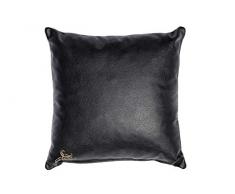 Centaur - Cuscino decorativo in pelle 40 x 40 cm per divano o camera da letto nero - Cuscino in vera pelle Cuscino look divano in pelle