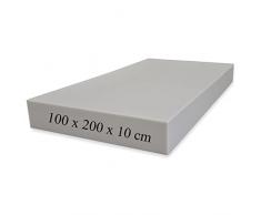 Gommapiuma Densità D25kg per Divano, Foglio 200x100x10 cm, Lastra Poliuretano Imbottitura Spugna, materassi camper, cuscini divano imbottitura, materasso gomma schiuma, divani schiuma, Spessori Vari