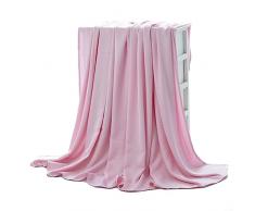 RANRAO Coperte rinfrescanti per sudorazione notturna, leggera coperta rinfrescante leggera, coperta estiva traspirante double-face per letto, divano, sedia, rosa, 100 x 120 cm