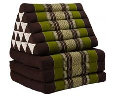 Fine Asianliving Cuscino Materasso Thailandese Triangolare 54x180x6cm XL Kapok Verde Cuscino Thailandese Materasso Triangolare Kapok Thai Meditazione da Yoga