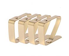 HUAFA 4 Pezzi Fermatovaglia,Rame di alta qualità placcato Ferma tovaglia, Fermatovaglia,Spessore massimo 3cm (Oro)
