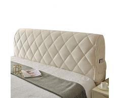 uyeoco Copertura Testata Letto Copri Testata Letto Matrimoniale/Singolo Imbottito Versione AggiornataIn Fodera Elastica Protezione Decorazione Antipolvere Cover (Color : Beige, Size : 190cm(75inch))
