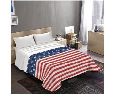 il dolce stile della tua casa trapunta estiva ragazzo quilt copriletto imbottito 100 gr. stampa bandiera usa denver (matrimoniale)