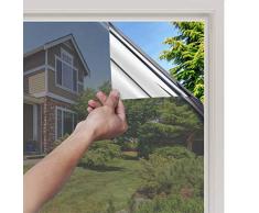 rabbitgoo Pellicola Specchio Oscurante per Finestre 44.5x200cm Pellicola Riflettente Finestre Anti 99% UV Pellicola Privacy Unidirezionale Controllo del Calore Adatto per Ufficio Casa