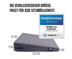 DYNMC you Confortevole Cuscino Sedia Ufficio - Cuscino a Cuneo - Cuscino Solido, Mantiene la Forma - Moderno Cuscino in Gommapiuma, Rialzo Sedia, Cuscino Auto - Cuscini Sedie Premium, Grigio Scuro