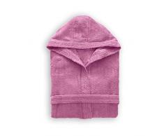Dolphin Accappatoio Uomo/Donna con Cappuccio Spugna 340gr Cotone MOD. Active (Rosa, L)