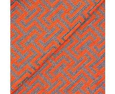 DESHOME Maze 5 metri - Tessuto al metro Jacquard Italiano Stoffa al metro per tappezzeria divani, poltrone, cuscini, sedie - Arancione