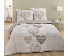 Vision Alice Set CoVision Alice Set Copripiumino e 2 federe Coordinate, Cotone, Beige, 260 x 240 cm