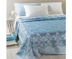 Caleffi Shamal Copriletto non Trapuntato, Cotone Panama , Blu, Matrimoniale, 1002766 , Caleffi