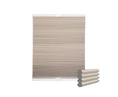 Victoria M. Tenda Plissé a Nido DApe, Tenda Plissettata Oscurante Standard, Protezione dal Sole per Finestre, 40 x 130 cm, Beige, Retro Bianco
