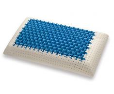 Marcapiuma - Cuscino in Memory - Blue Air Massage - Inserto Ultra Traspirante Effetto Massaggio Fodera di Protezione 100% Cotone - Guanciale Memory Ortopedico Dispositivo Medico CE - Made in Italy