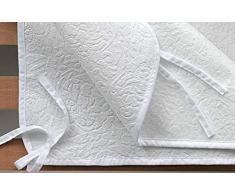 Coprirete con lacci in 3 misure Singolo - Piazza e mezza - Matrimoniale 100% poliestere colore bianco (Piazza e mezza)