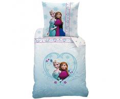 Disney Frozen, Set di biancheria da letto per bambini, 135 x 200 e 80 x 80 cm, Turchese (Türkis)