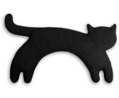 Leschi 36529 Cuscino riscaldabile (per la nuca), La gatta Minina in piedi, grande, Colore: Mezzanotte