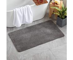 MIULEE Tappeto Moderno Salotto 1 Pezzo Tappeto da Bagno Assorbente Antiscivolo con Tappeti ad alta Idroscopicità in Microfibra Morbido per Camera da letto Cucina Ingresso 70X120 CM Grigio