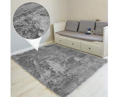 Tappeto peloso soggiorno 160 x 230 cm - grandi salotto moderno cameretta bimba tappeti pelosi camera da letto morbido Grigio
