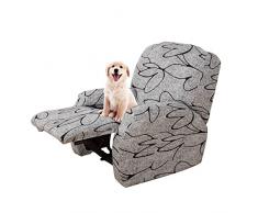 Lydevo Copripoltrona Relax Reclinabile Elettrica Universale,Copripoltrona 1 Posto Reclinabile con Tasche,Copripoltrona Elasticizzato Relax Lavabile Rimovibile,Fodere per Poltrona Relax,Fiore Nero