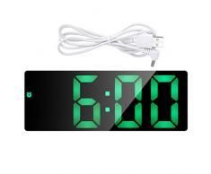 Atyhao Orologio elettronico, Numero Multifunzionale Creativo Display a LED Orologio Batteria USB Sveglia Digitale a Doppio Uso Orologio Digitale da Tavolo Rettangolare per Camera da Letto di casa
