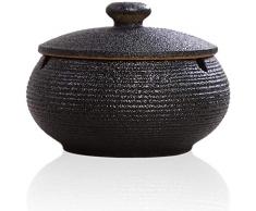 Portacenere Coperchio con Coperchio, Sigarette Posacenere Antivento, Portacenere Chiuso con Coperchio, Posacenere per Interni Esterni Posacenere Moderno Da Tavolo, per Casa, Ufficio, Balcone (Nero)