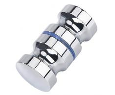 Heveer Maniglia di Porta della Doccia Pomello Porta Maniglia Rotonda in Lega di Alluminio per Porta di Vetro Porta Scorrevole Bagno