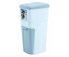 Bama Trypla Pattumiera per Raccolta Differenziata, Plastica, Bianco, 28x39x70 cm