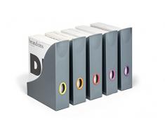 Durable 770712 Varicolor - Portariviste con fori, 6 pezzi, colore: Antracite/Lilla