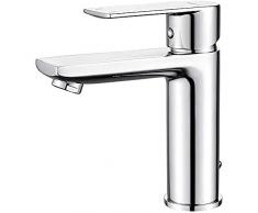 Ibergrif M11002 Supreme, Rubinetto Monocomando per Bagno, Miscelatore Lavabo, Cromo, Argento